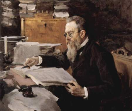 Rimsky-Korsakov. Retrato de Valentín Seróv, 1898. 01